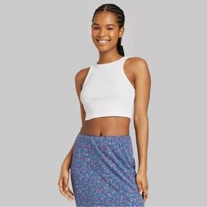 Women's Ribbed Tiny White Tank Top